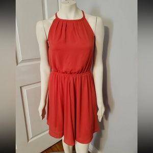 Banana Republic Sleeveless Orange Layered Above Knee Flowy Stretch NWT Dress XS